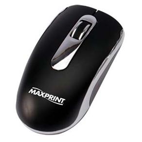 Mouse Óptico Maxprint 606181 USB C/ Cabo Retrátil - Preto/Prata