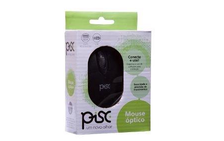 Mouse Óptico Preto USB Pisc