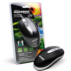 Mouse Óptico PS/2 Preto/Prata - Maxprint