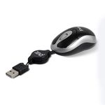 Mouse Óptico Retrátil USB Preto Pisc