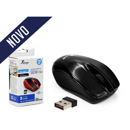 Mouse ÓPTICO Sem Fio USB 1600DPI Preto G12