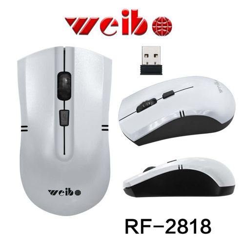Mouse Óptico Sem Fio Wireless USB Branco Weibo Ecens 3818