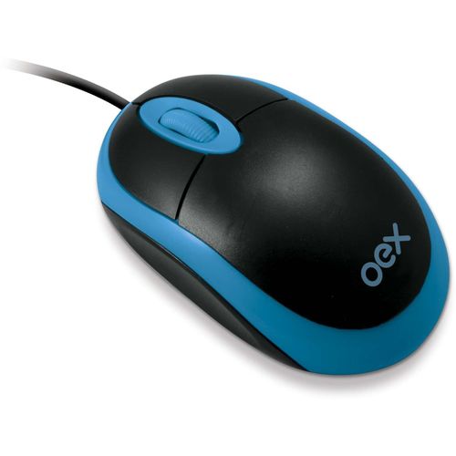 Mouse Optico Usb 800dpi Preto/azul Oex