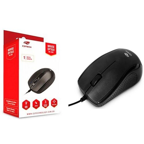 Mouse Óptico USB MS-25BK Preto C3TECH