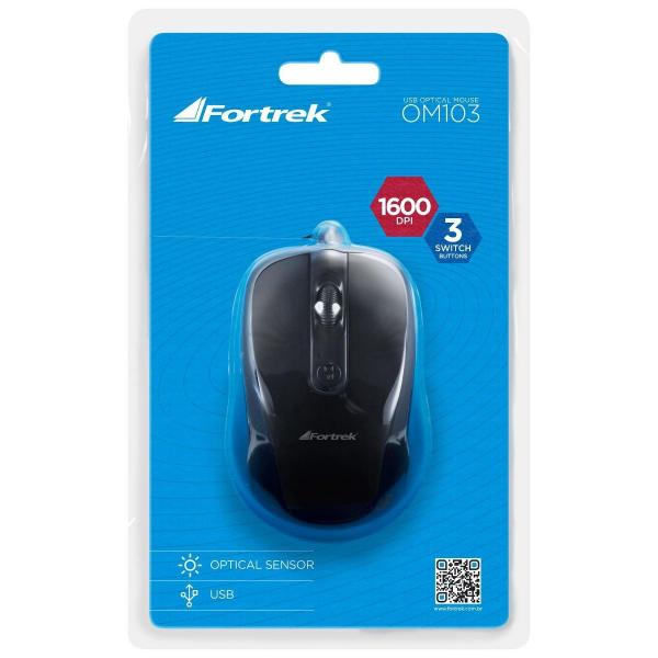 Mouse Óptico USB OM-103 Preto - Fortrek