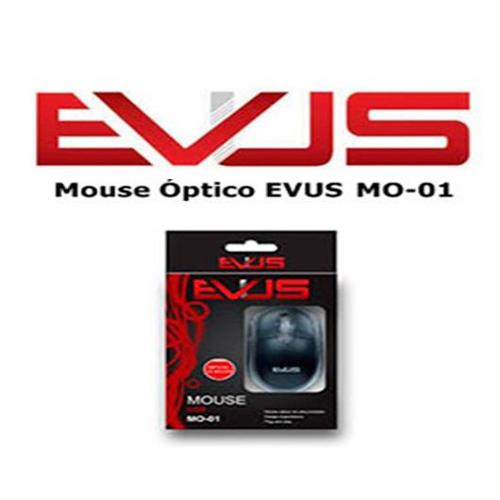 Mouse Óptico Usb Preto Modelo Mo01 - Evus
