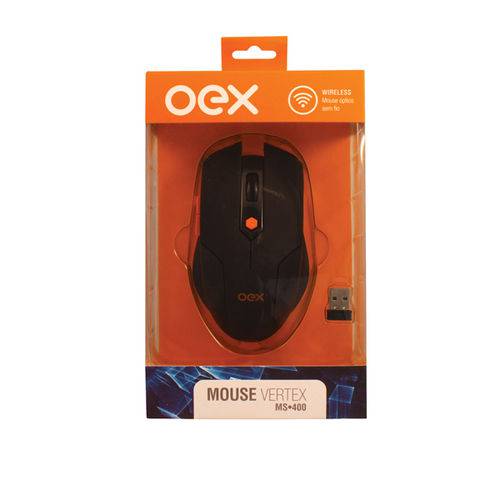Mouse Optico Vertex S/ Fio 6 Botões Scroll Ms400 - Oex