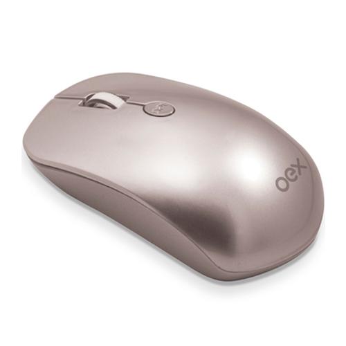 Mouse Óptico Wireless Flat Ms401 Prata - Oex