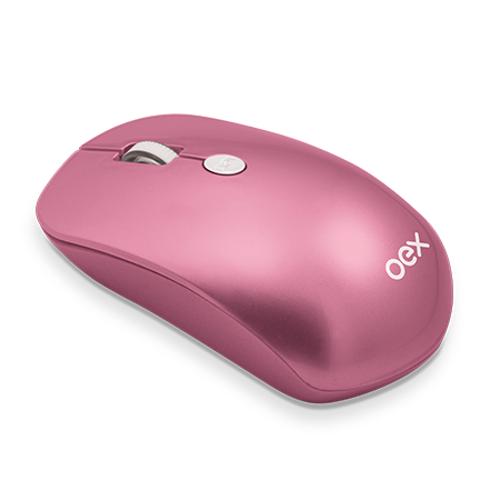 Mouse Óptico Wireless Flat Ms401 Rosa - Oex