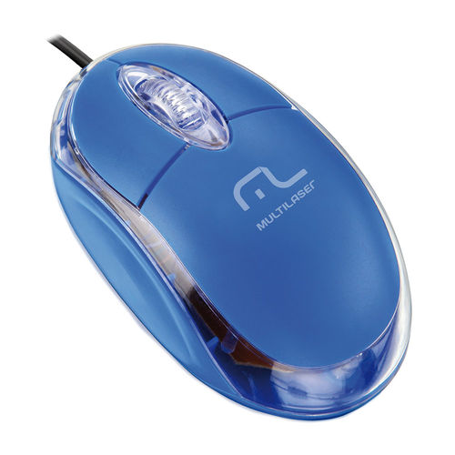 Mouse Ótico Multilaser Usb Azul Classic Mo001