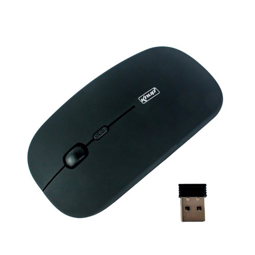Mouse Ótico Sem Fio Wireless USB Recarregável Knup Preto G21