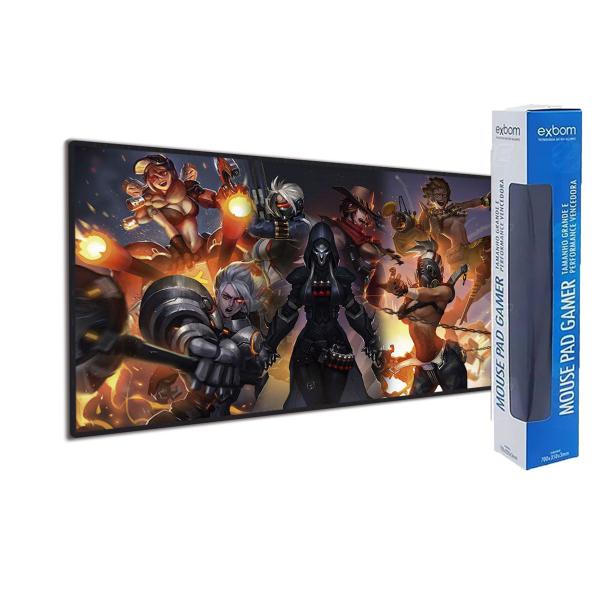 Mouse Pad Gamer Overwatch - Extra Grande 70x35 Cm 3mm - Exbom