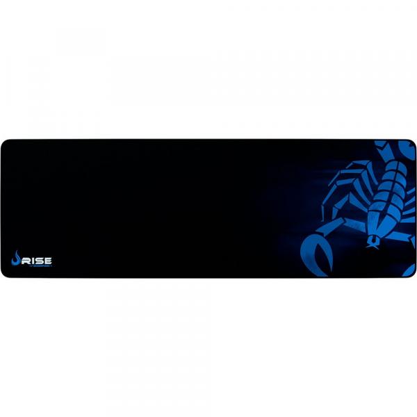 Mouse Pad Largo com Bordas Costuradas Gaming Scorpion Azul Rise Mode