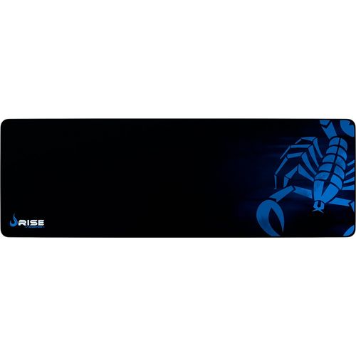 Mouse Pad Largo com Bordas Costuradas Gaming Scorpion Azul Rise Mode