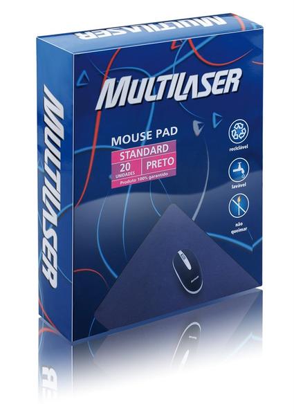 Mouse Pad Standard Preto 20 Unidades Multilaser AC027
