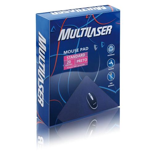 Mouse Pad Standard Preto 20 Unidades Multilaser - Ac027