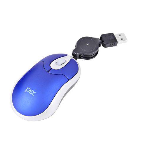 Tudo sobre 'Mouse Retrátil Pisc 1846 USB Azul 3 Botões 800 Dpi'
