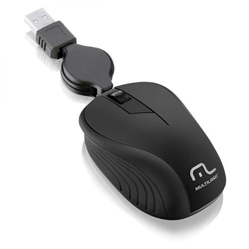 Mouse Retrátil Preto Multilaser MO231