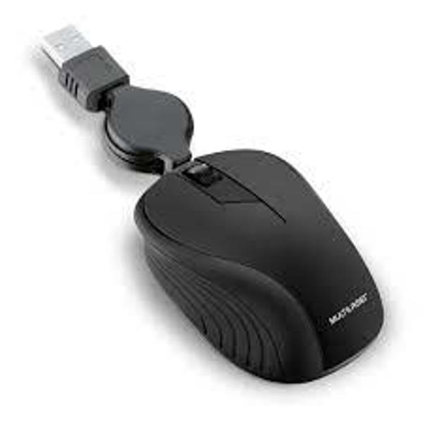 Mouse Retrátil USB Multilaser MO231 Preto