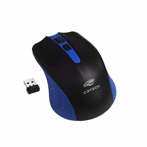 Mouse S/fio Rc/nano M-W20Bl C3Tech Preto com Azul