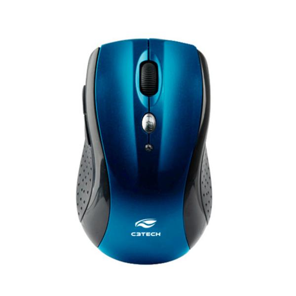 Mouse Sem Fio 1600DPI M-W012BL Azul/Preto - C3 Tech