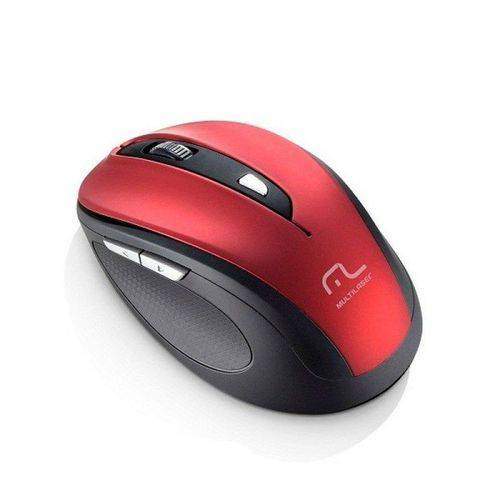 Mouse Sem Fio 2.4 Ghz Comfort 6 Botoes Vermelho e Preto USB - Mo239