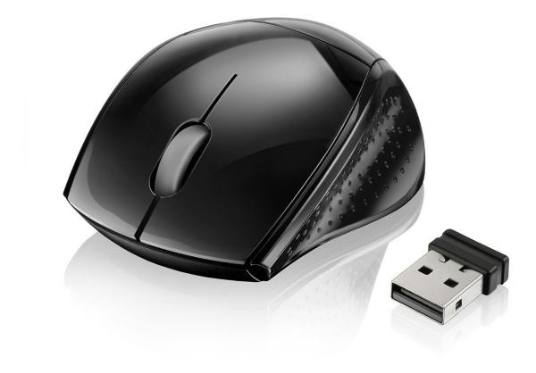 Mouse Sem Fio 2.4 Ghz Mini Fit Black Piano Nano Usb - Mo138 - Multilaser
