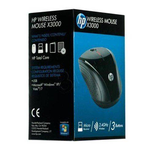 Tamanhos, Medidas e Dimensões do produto Mouse Sem Fio 2.4GHz Preto X3000 - HP
