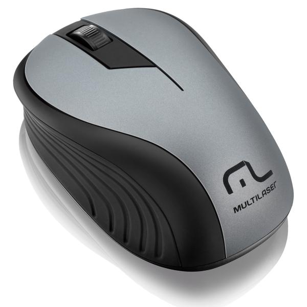 Mouse Sem Fio 2.4GHZ USB 1200DPI Grafite/Preto MO213 - Multilaser