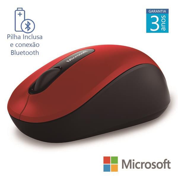 Mouse Sem Fio Mobile Bluetooth Vermelho Microsoft - PN7-00018