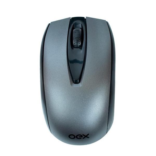 Mouse Sem Fio Oex Moby, Preto/Chumbo - MS407