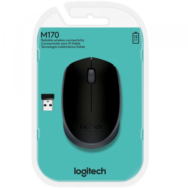 Mouse Sem Fio Preto/Cinza Logitech M170