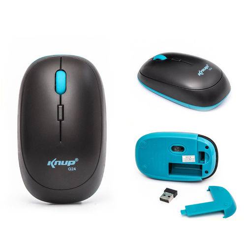 Mouse Sem Fio Wireless 2.4ghz 1600dpi PC Computador Notebook – Knup G24
