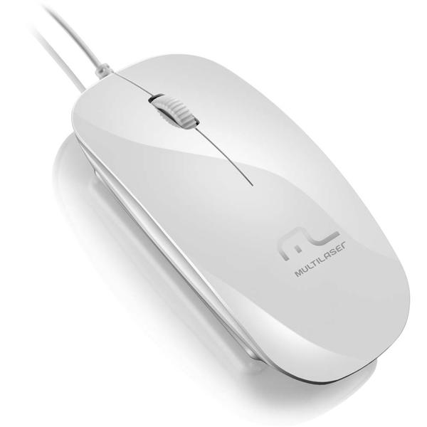 Mouse Slim Colors USB 800DPI Branco MO168 - Multilaser