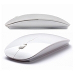 Mouse Slim, Sem Fio USB, Branco, + 2 Pilhas, MbTech Ref: MB54118