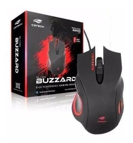 Mouse Usb Gamer 3200 Dpi Buzzard C3tech Mg-110bk Preto