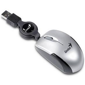 Mouse - USB - Micro Traveler (Cabo Retrátil) - Prata - 31010100102