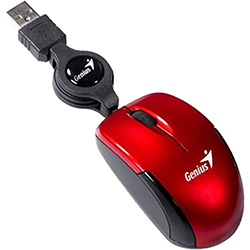 Mouse USB Micro Traveler Retrátil Vermelho 1200 DPI - Genius