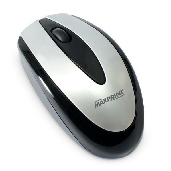 Mouse USB Óptico 800dpi Preto e Prata 60816-4 - Maxprint