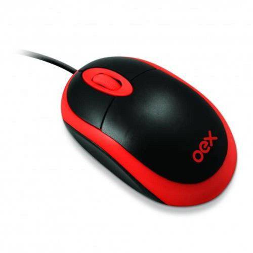 Mouse USB Optico Preto Vermelho Oex Preto Ms-103