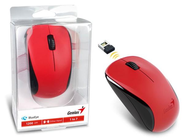 Mouse Wireless NX-7000 Blueeye Vermelho 2,4 GHZ 1200 DPI - 31030109120 - Genius