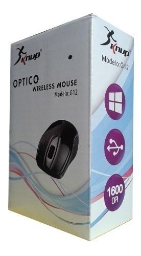 Mouse Wireless Sem Fio Preto G12 Knup 1600Dpi