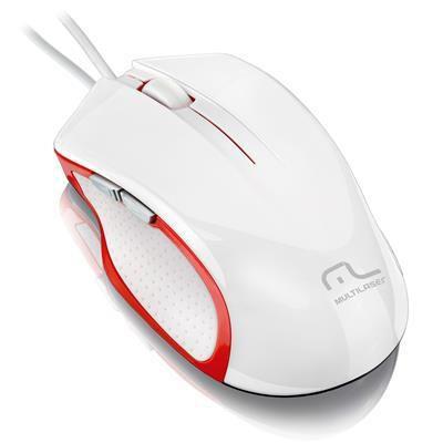 Mouse Xgamer 2400 Dpi 6 Botoes Branco e Vermelho Usb Mo202 Multilaser