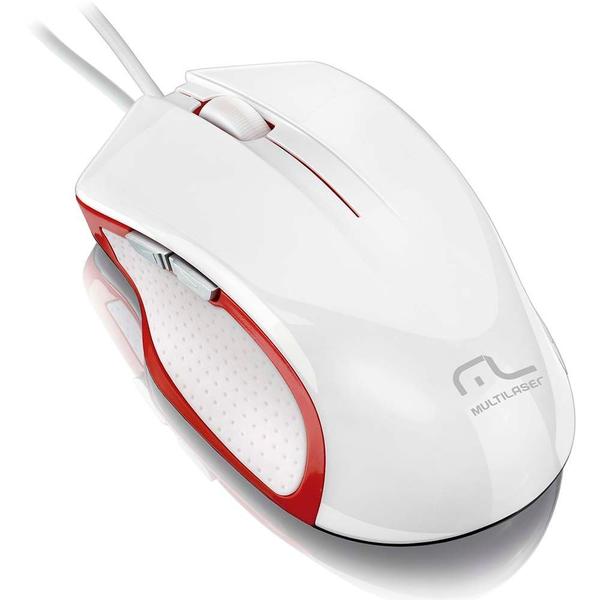 Mouse Xgamer 2400 Dpi 6 Botoes Branco e Vermelho Usb - Mo202 - Multilaser