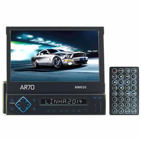 MP3/MP4 Player Automotivo AR70 MM630 com Tela Touch Screen de 7”, Rádio AM/FM e Entradas para Cartão de Memória, USB e Auxiliar + Controle Remoto