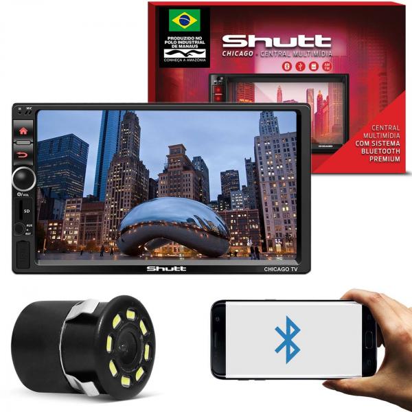 Tudo sobre 'MP3 MP5 Autmotivo Shutt Chicago TV 2 Din 7 Polegadas USB Bluetooth + Câmera Ré Visão Noturna 8 LEDs'