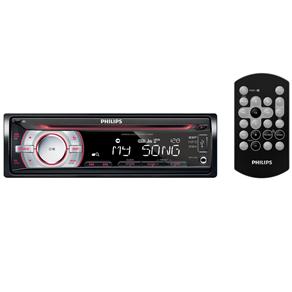 MP3 para Carro Philips CEM2000X C/ Entrada Auxiliar Frontal, USB e Slot P/ Cartão