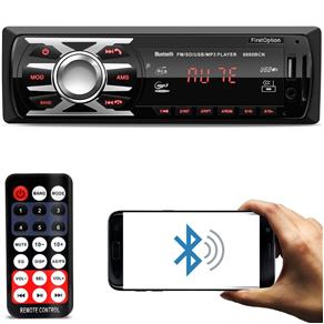 MP3 Player Automotivo 6660BCN 1 Din Led Bluetooth USB Cartão de Memória SD Auxiliar P2 Rádio FM MP3