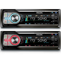 MP3 Player Automotivo CEM250X C/ Bluetooth, Entrada USB, SD e Auxiliar Frontal, Iluminação Dupla , Flip Down e Controle Remoto - Opção de 2 Molduras (Preta e Cinza) - Philips