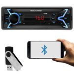 Mp3 Player Automotivo Multilaser Pop Bt P3336p 1 Din Bluetooth Led Usb Sd Aux P2 Fm + Pen Drive 8gb